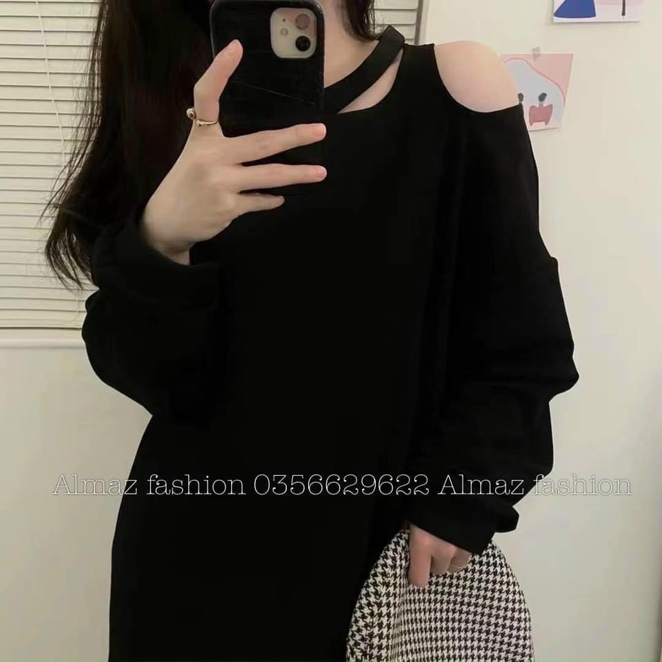 ÁO VÁY LEN KHOÉT VAI HÀN QUỐC CHẤT ZIP DÀY DẶN XINH XẮN / VÁY LEN HỞ VAI