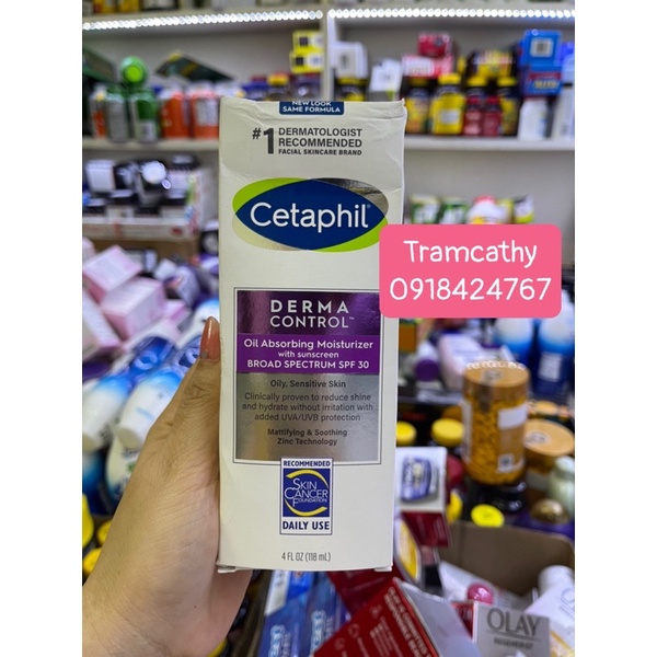 Kem chống nắng dưỡng ẩm Cetaphil Pro Dermacontrol Oil Absorbing Moisturizer SPF 30 (118ml) cho dầu nhạy cảm