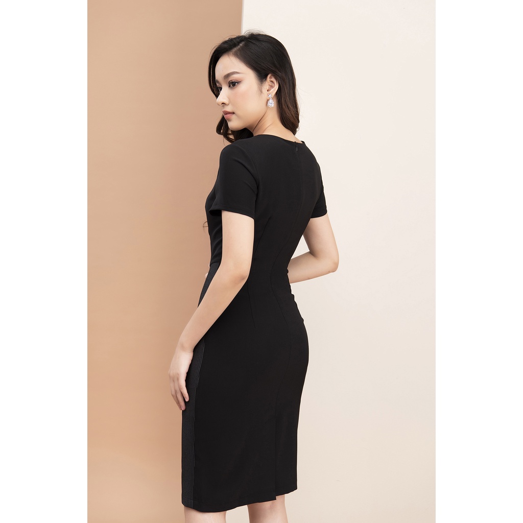 Đầm Thiết Kế Công Sở Cao Cấp Dáng Ôm A Phối Kẻ LUPERI LFV3216