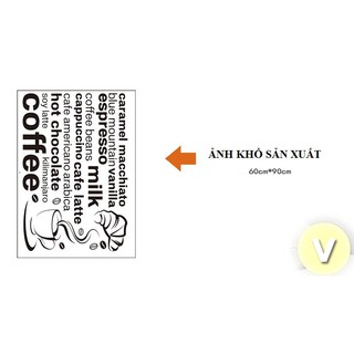 Decal dán tường Café
