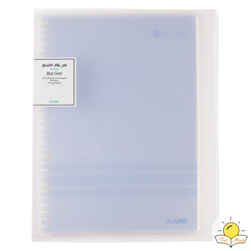 Sổ còng nhựa Klong A4 40 tờ Dot grid Ms 555  [Chọn Màu] binder Klong kèm 5 tab phân trang dễ refill giấy