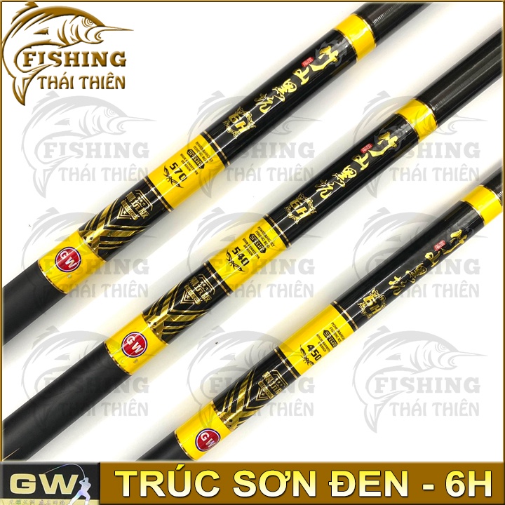 Cần Câu Tay GW Trúc Sơn Đen Chất Liệu Carbon Độ Cứng 6H Phiên Bản 2021 Chuyên Dùng Săn Hàng 4m5, 5m4, 5m7