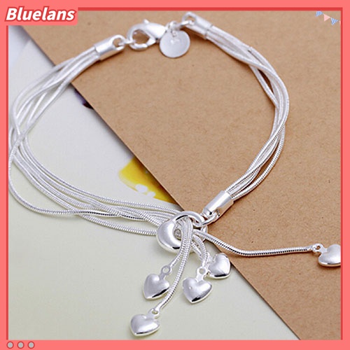 Vòng Tay Mạ Bạc Mặt Trái Tim Thời Trang