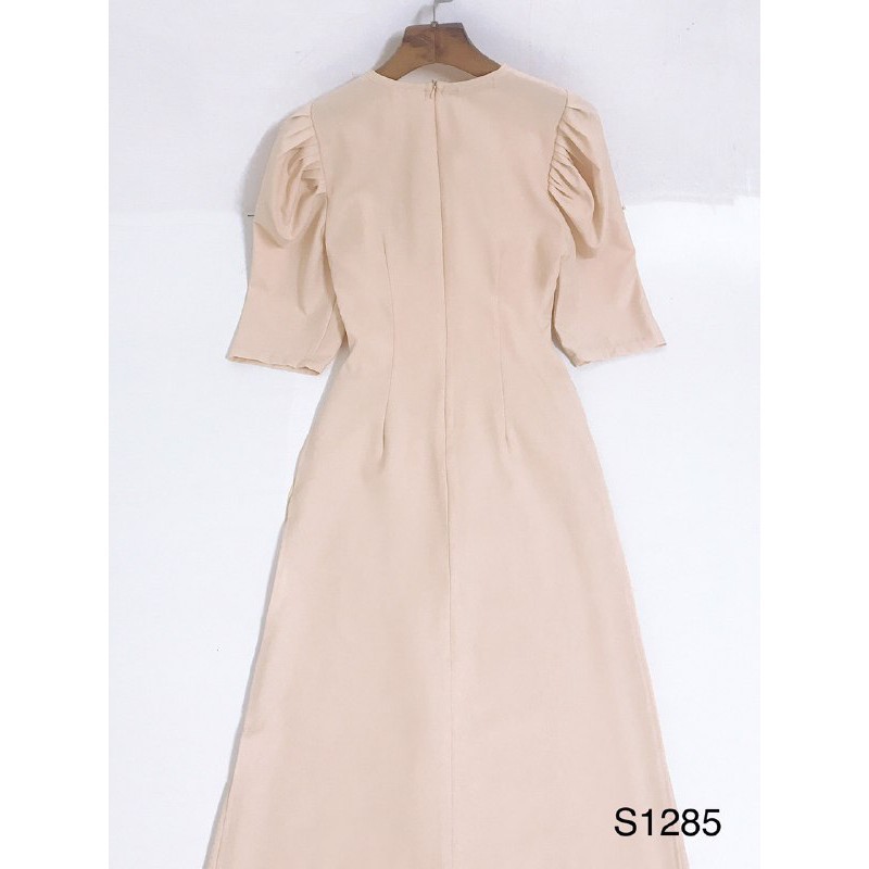 [ xả kho ] MiD Áo dài lụa S1285 đính hoa thiết kế kèm ảnh thật