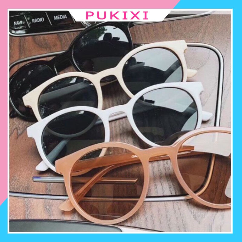 Kính mát thời trang nam nữ mắt tròn chống tia UV đẹp cute giá rẻ Hottrend PUKIXI 001