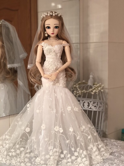 Búp bê bjd 60cm mặc váy đuôi cá