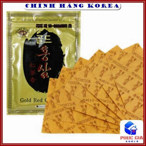 Cao Dán Hồng Sâm Gold Red Ginseng, Gói 20 Miếng - Miếng Dán Sâm Hàn Quốc - Chăm Sóc Chấn Thương