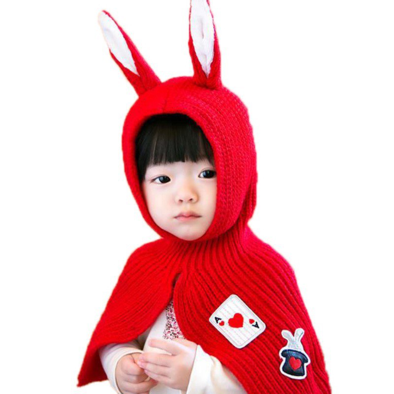 Mũ len tai thỏ cute cho bé gái