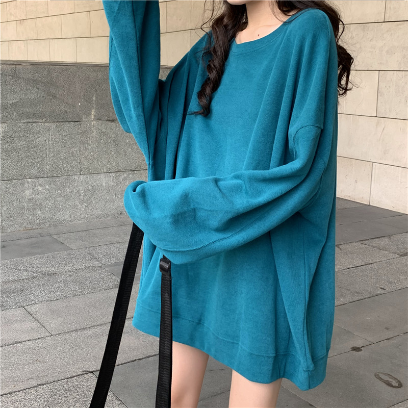 Women Korean Fashion Solid Color Round Neck Sweater High Quality Casual | BigBuy360 - bigbuy360.vn