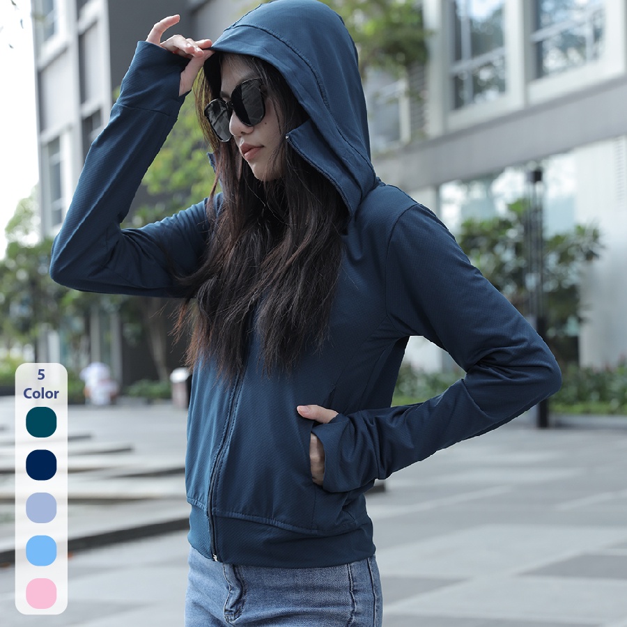 Áo chống nắng nữ LivingC, áo khoác chống tia UV vài thun kim cương cao cấp thoáng mát