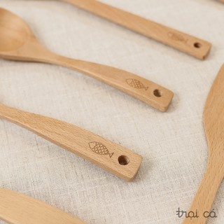 Thìa Trộn Salad Gỗ Beech 27cm , Đồ Gỗ Nhà Bếp Mộc Mạc, Tinh Tế, An Toàn Cho Sức Khỏe