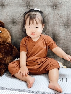 [LECOON] Bộ đồ cúc bấm tay ngắn