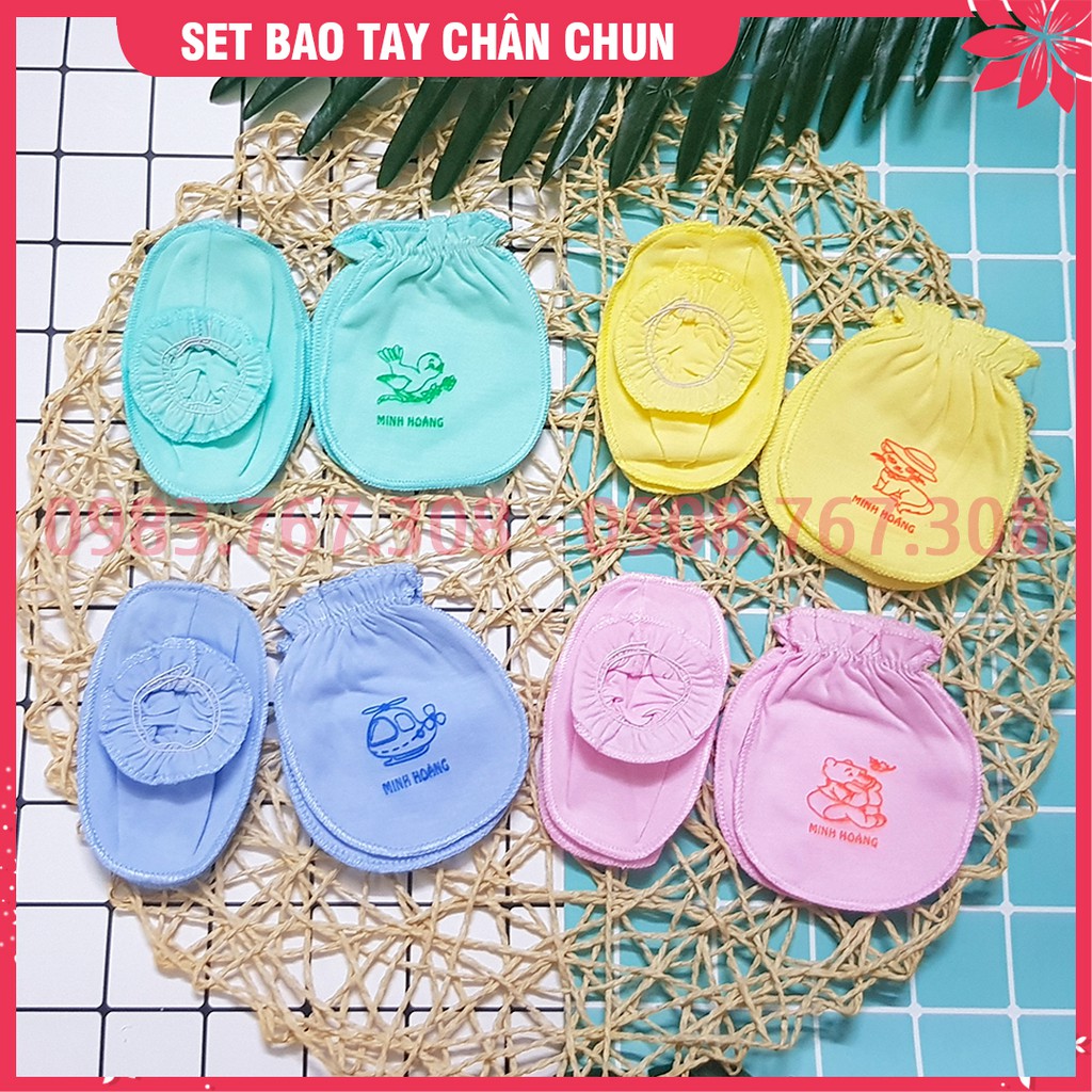 Set Bao Tay Chân Chun Cho Bé Sơ Sinh - Đủ Màu Cho Bé Trai Bé Gái - BTT00590