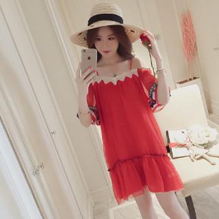 Đầm chiffon hở lưng cổ thuyền