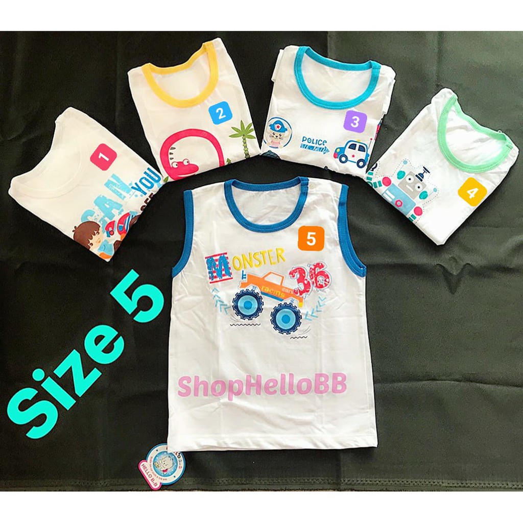 ÁO SÁT NÁCH HELLO BB đủ size 1-10 (bé 6-29kg)