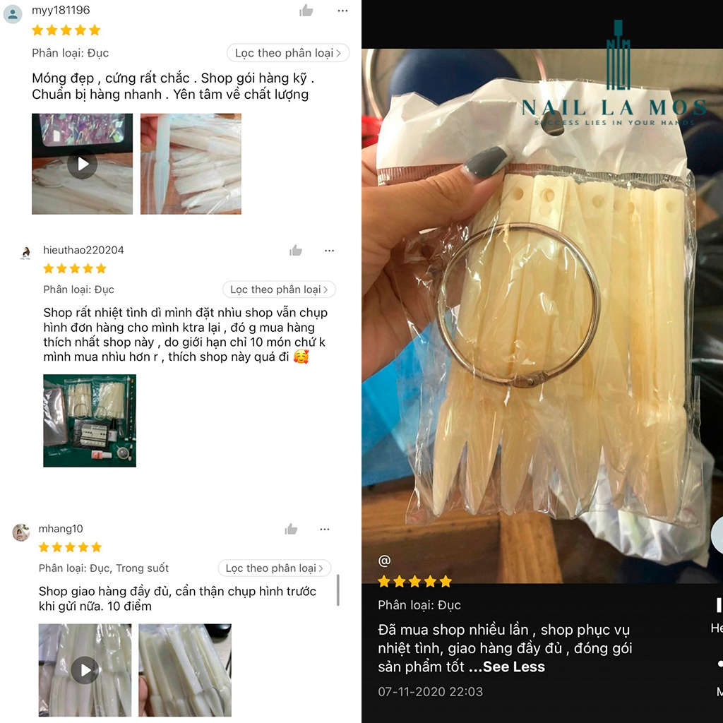 Móng que tập sơn - móng que nail đầu nhọn 1 bịch 40 que