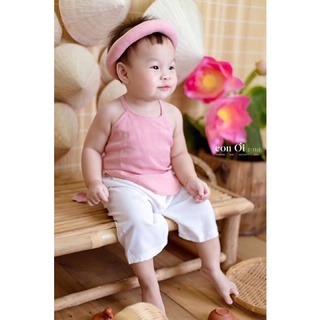Sét yếm lụa Hồng phối quần/ váy