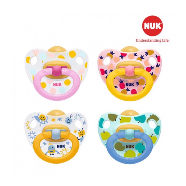 Bộ 2 ti giả NUK cao su Classic có nắp đậy