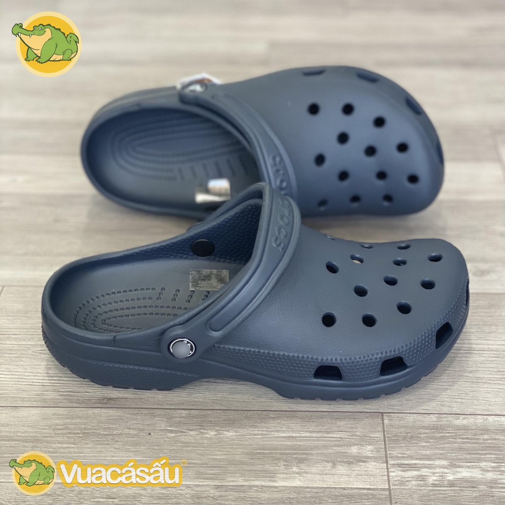 Dép CROCS CLASSIC CLOG Nam Nữ màu Xanh Đen, Siêu Mềm Nhẹ và Êm Ái, chống trơn trượt, đi mưa - Vua Cá Sấu