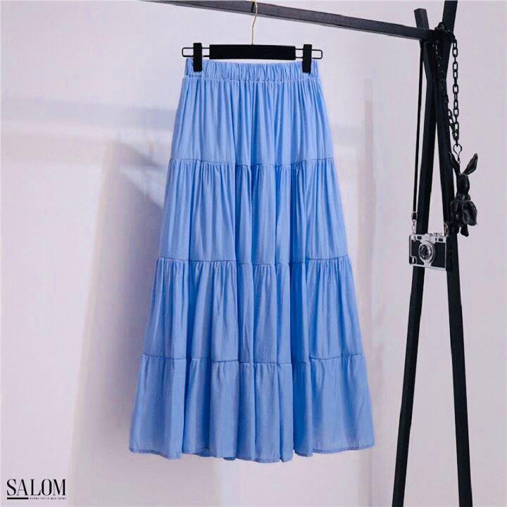 Chân váy lụa dài - Lala 4 tầng | BigBuy360 - bigbuy360.vn