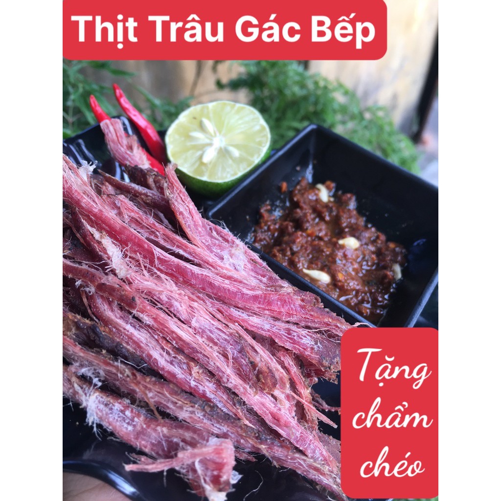 Thịt Trâu Khô Gác Bếp Tây Bắc 250Gr,  thơm mùi hạt dổi , mắc khén-Tặng chẩm chéo