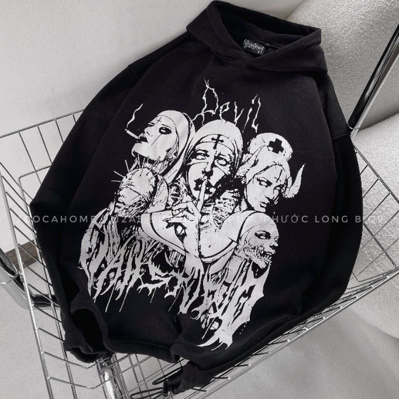 ÁO HOODIE DEVIL ẢNH THẬT UNISEX