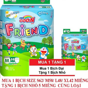 Bỉm good friend quần loại cộng thêm 5 miếng nhỏ đủ size s62, m58, l48 ,xl42,xxl34,XXXl26