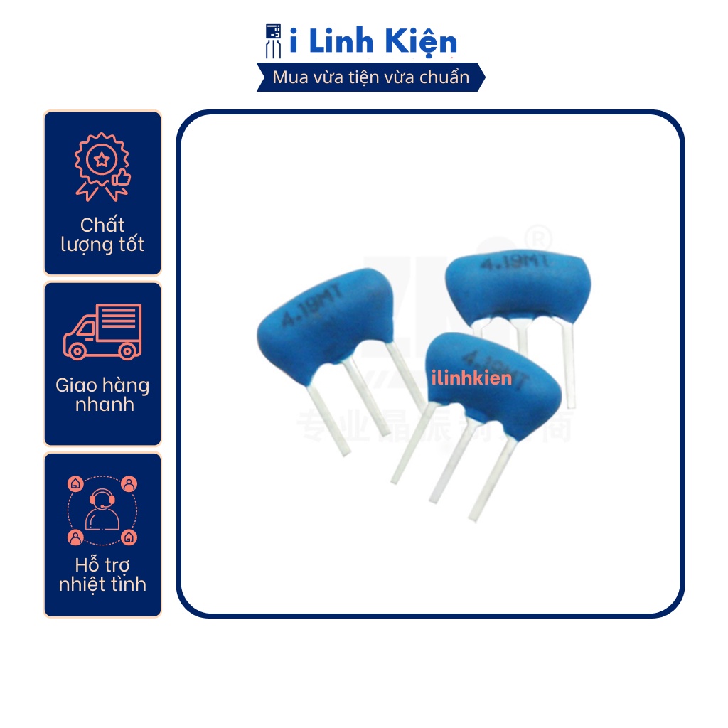 Thạch anh 4,19Mhz 3 chân cắm loại tốt