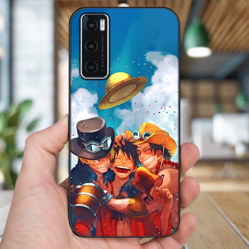 Ốp lưng Vivo V20 SE viền đen in hình Ace One Piece