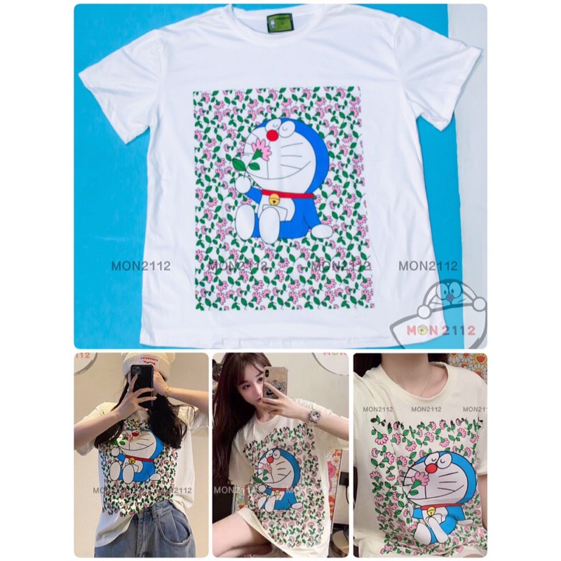 ÁO THUN COTTON TAY NGẮN FREESIZE DƯỚI 60KG DORAEMON DOREMON