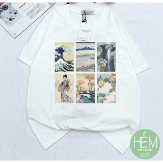 Độc lạ Áo thun in tranh Nhật Bản/Núi Phú Sĩ-Họa sĩ Katsushika Hokusai