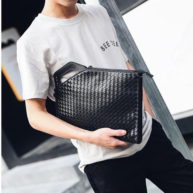 Túi Da Cầm Tay Thiết Kế Trẻ Trung Lịch Lãm Phong Cách Công Sở Cho Nam