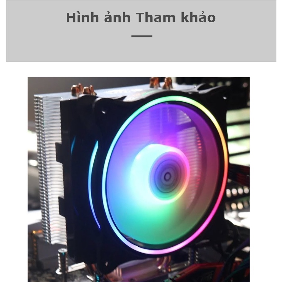 Tản nhiệt khí CPU 4 ống đồng VSP T410i 1 fan 12cm RGB Đa năng. VI TÍNH QUỐC DUY