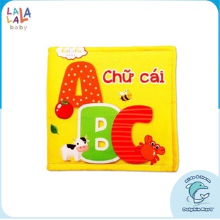 Sách vải Lalala baby, kích thích đa giác quan chủ đề Chữ cái, kích thước 15x15cm 12 trang
