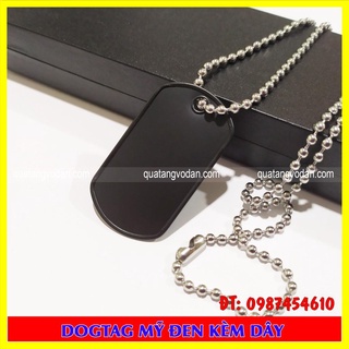 Thẻ bài lính dogtag Mỹ màu đen (trơn)