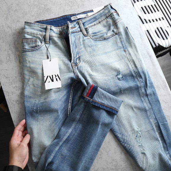 [Giá Huỷ Diệt] QUẦN JEAN NAM ZARA MEN RÁCH XƯỚC Skinny hàng xuất xịn Cao Cấp Co giãn