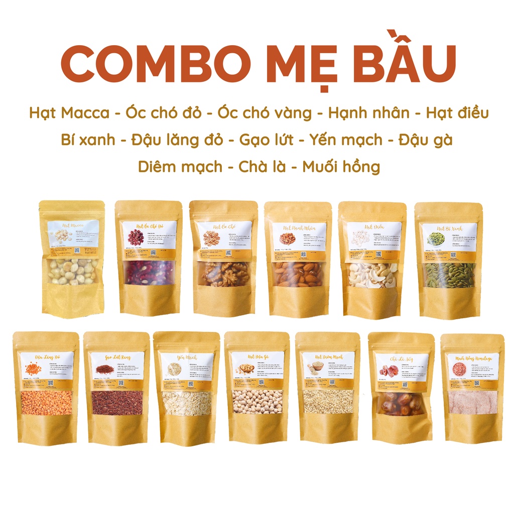 COMBO HẠT LÀM SỮA HẠT, CHÁO DINH DƯỠNG GÓI 150G - Tặng Sổ Tay Công Thức Sữa Hạt, Chai Đựng Sữa / Cốc Đong