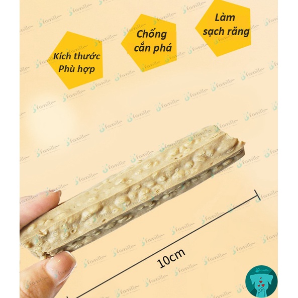 [1 CÁI x 28Gr]Bánh Xốp Bò Gà  JFamille, Làm Sạch Răng Miệng Cho Chó, Bổ Sung Canxi, Loại Bỏ Mảng Bám, JF158