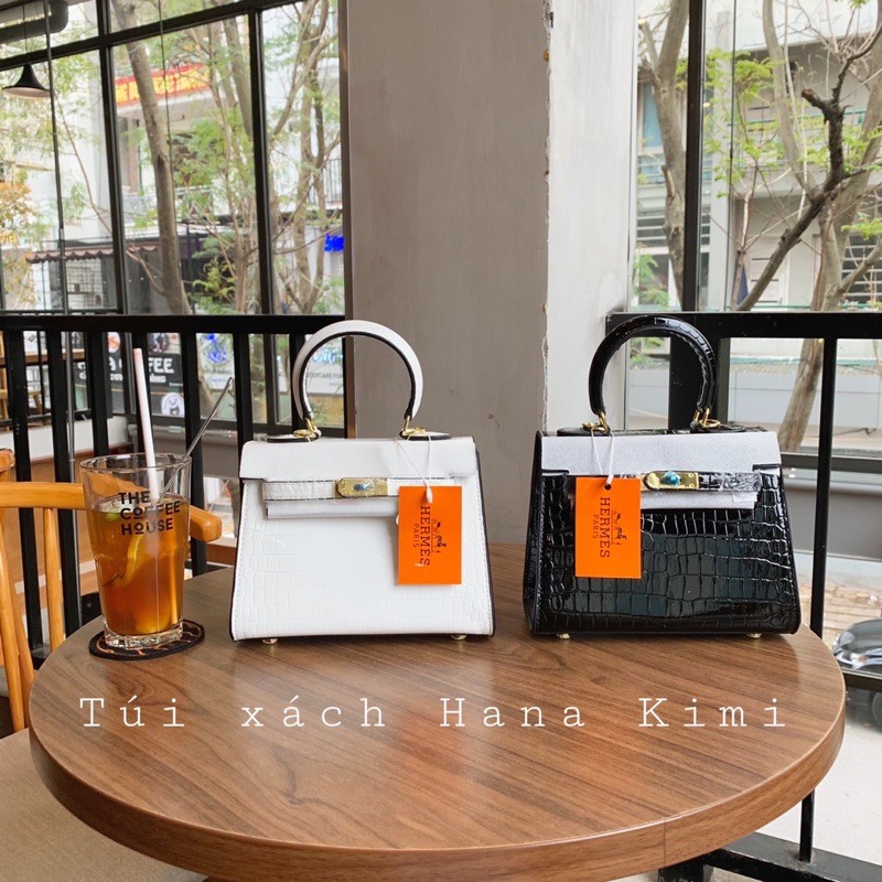 ( FULL HỘP - TẶNG KHĂN ) Túi Kelly da rắn bóng size vừa/ size 20 dáng cao