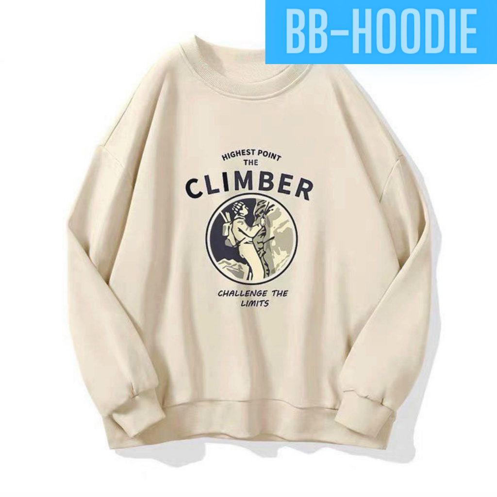 ÁO SWEATER NỈ UNISEX KHÔNG NÓN CLIMBER ÁO FORM RỘNG NAM NỮ NHIỀU MÀU
