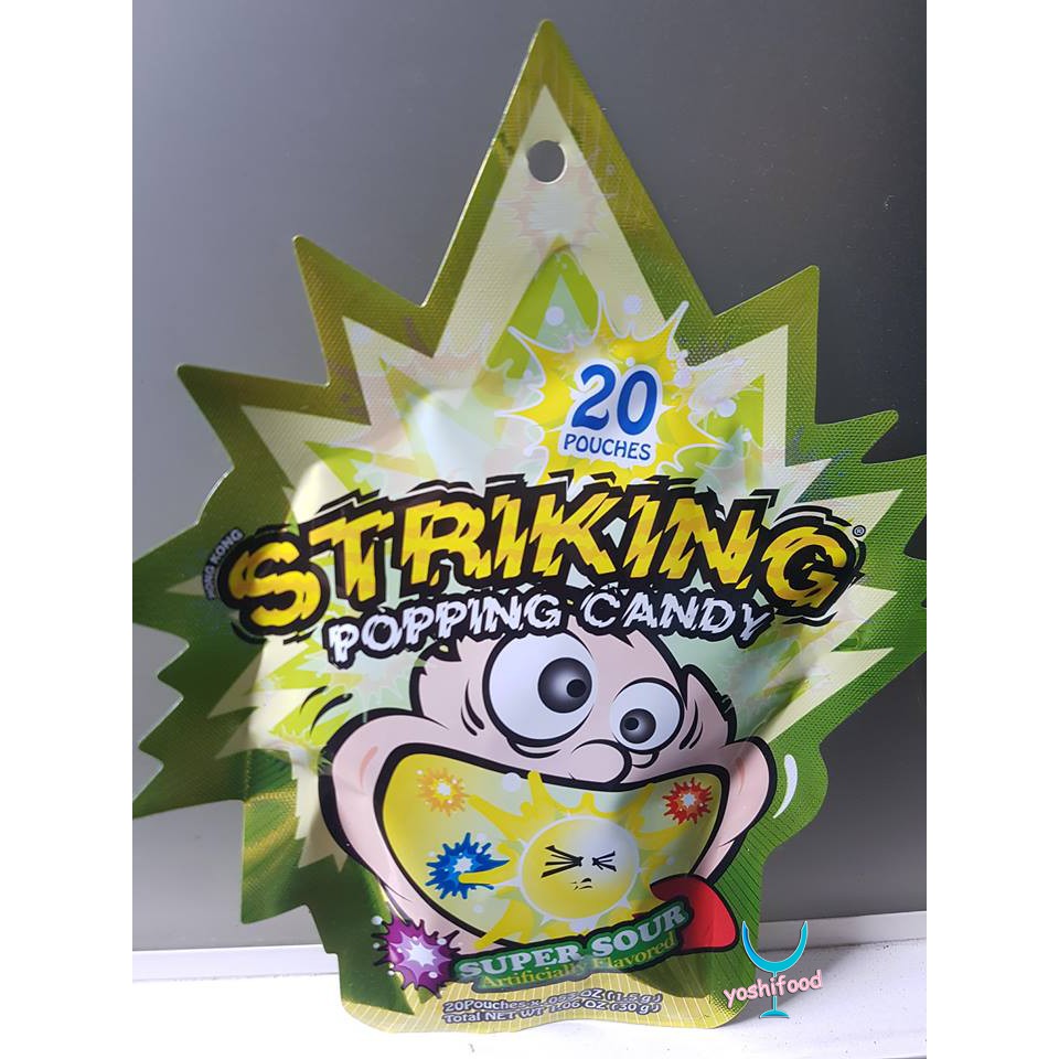 [10 Vị] Kẹo Nổ Vị Trái Cây Striking Popping Candy 30gr - Hong Kong