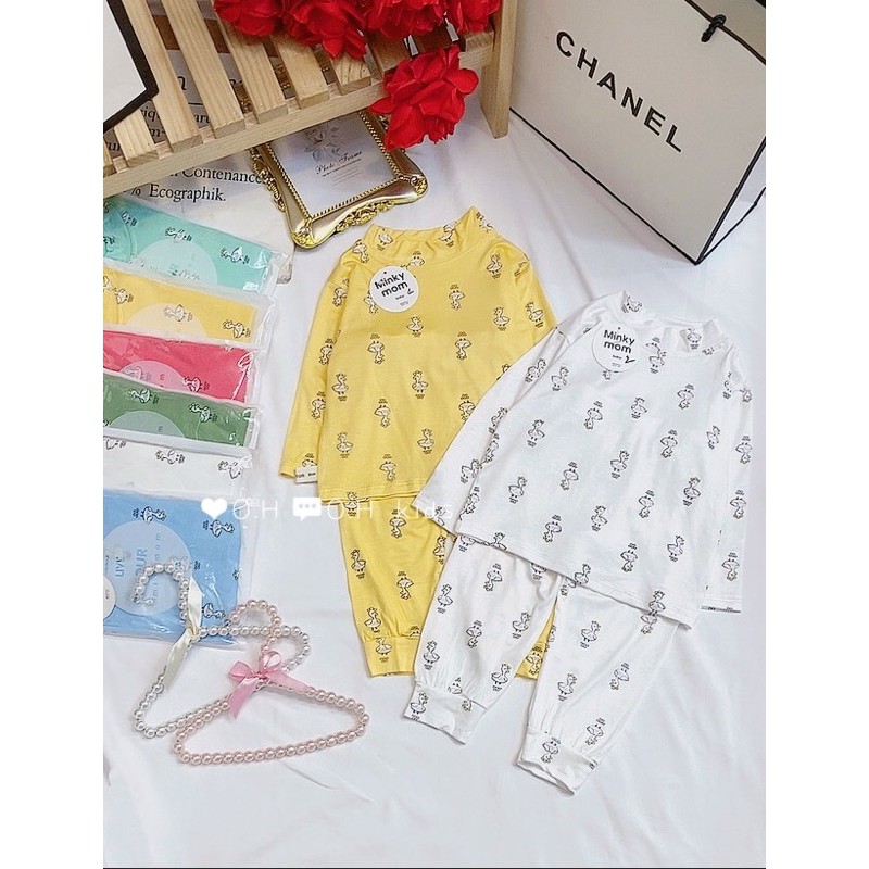 Bộ cotton lạnh cổ 3 phân Minky Mom cho bé 1-4 tuổi