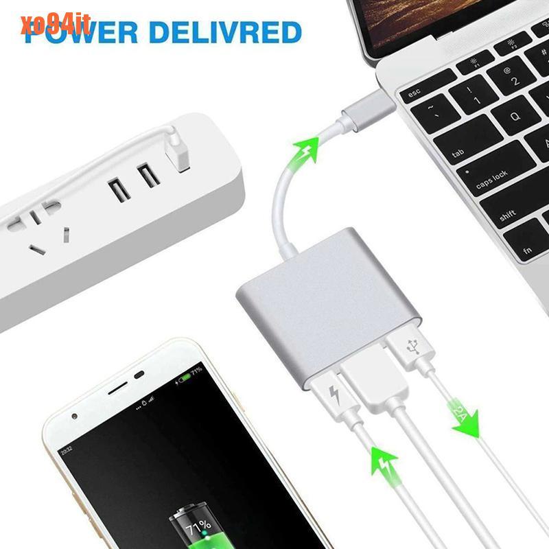 Type C USB to USB-C 4K HDMI USB Adapter Cable 3 in 1 Hub for PC Laptop HO