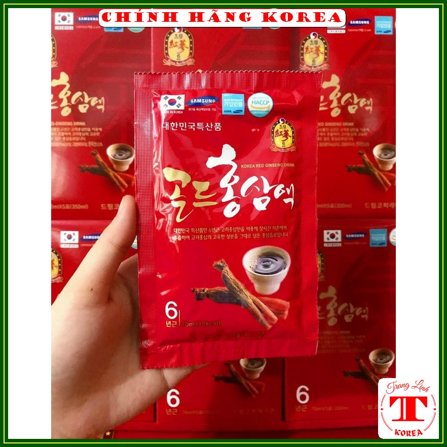 Nước hồng sâm hàn quốc 6 năm tuổi thượng hạng, nước sâm chén hộp 30 gói, tranglinh