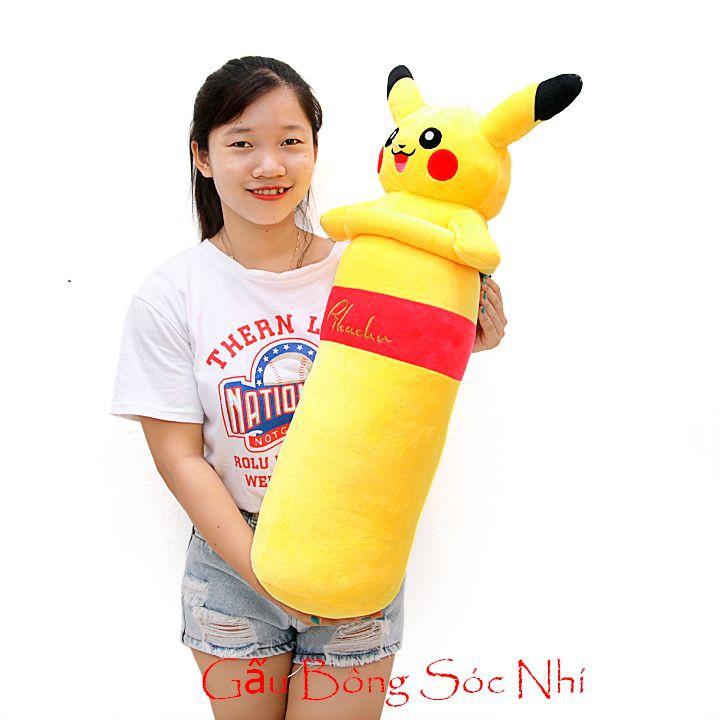 ⚡[RẺ VÔ ĐỊCH]⚡ Gấu bông Gối ôm pikachu 1m - Tặng móc khóa quả bông xinh xắn