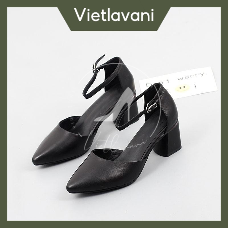 Giày Mũi Nhọn Mã C4 Phối Dây Hở Gót Cao 5cm