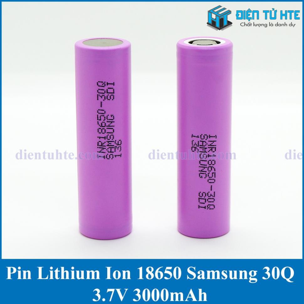 Pin Li-Ion 18650 SAMSUNG INR18650 30Q 3000mAh dòng xả cao 25A [HTE Quy Nhơn CN2]