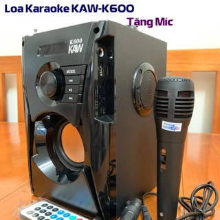 Loa bluetooth hát karaoke, loa nghe nhạc bluetooth xách tay công suất lớn, Thương hiệu KAW-K600, Tặng kèm MIC hát