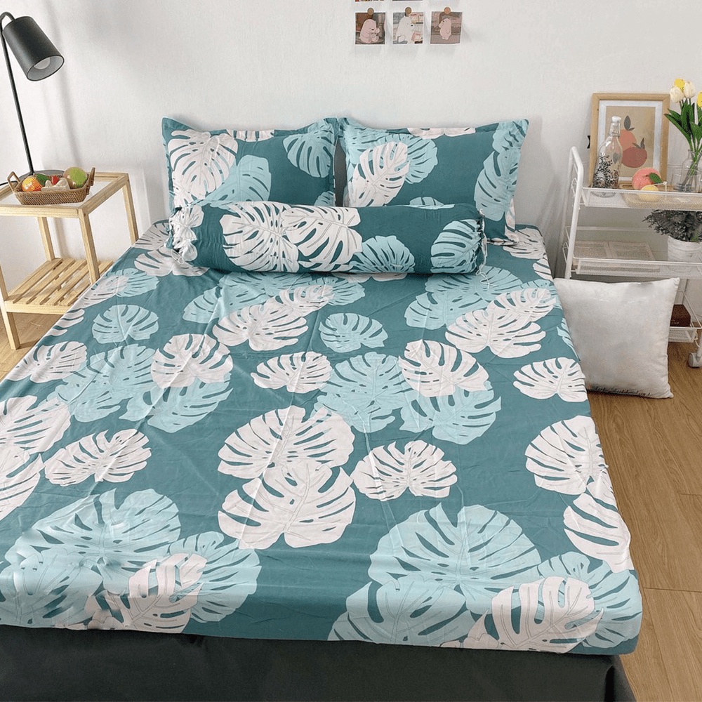 Ga trả giường Cotton Poly - Ga giường bo chun kích thước M2/M6/M8/2M2 - Siêu mềm mịn