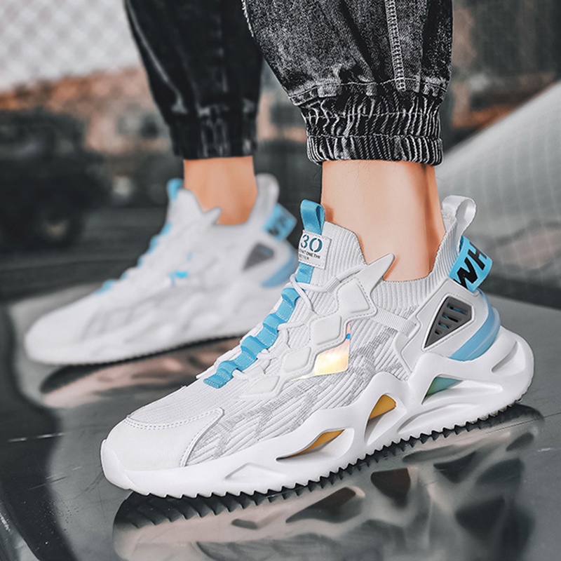 Giày sneaker IELGY thắt dây miệng nông thoáng khí ghép nối màu sắc thời trang cho nam